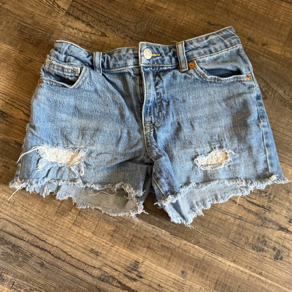 Cat & Jack Light Blue Distressed Jean Shorts
